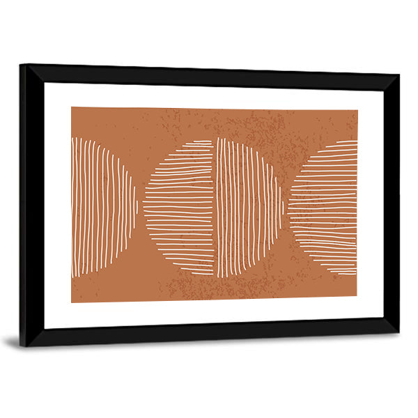 Minimalist Terracotta Geometric Circles Canvas Wall Art