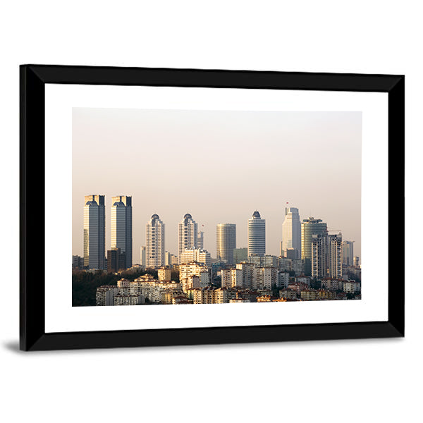 Zincirlikuyu Financial District In Istanbul Turkey Canvas Wall Art