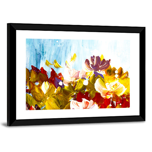 Colorful Abstract Flowers Canvas Wall Art