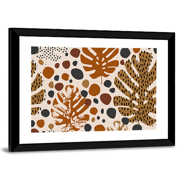 Tropical Monstera Leaf Pattern Canvas Wall Art