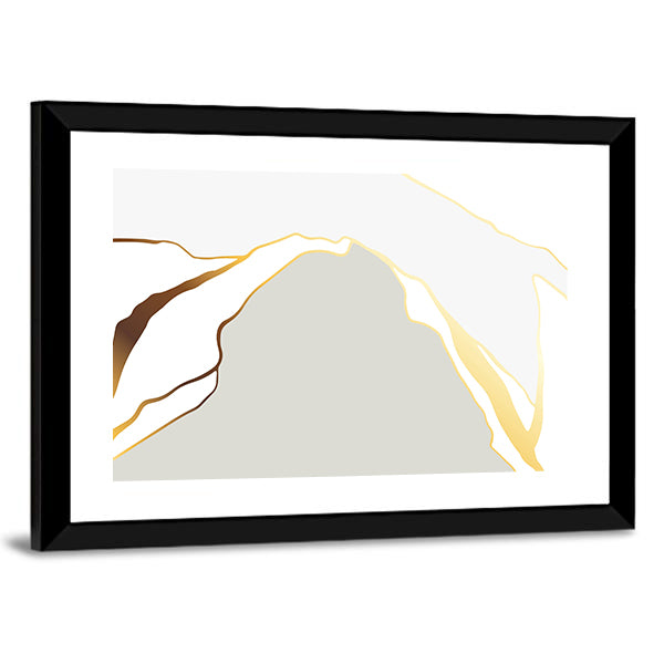 Minimal Marble Peak with Gold Accents Canvas Wall Art