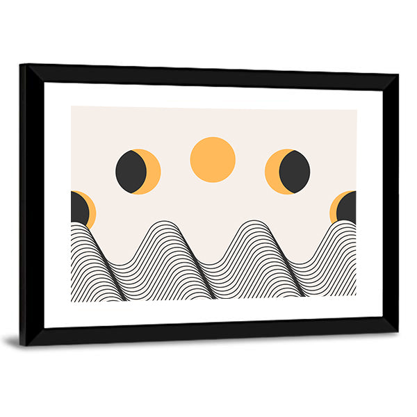 Minimalist Moon Cycle Canvas Wall Art