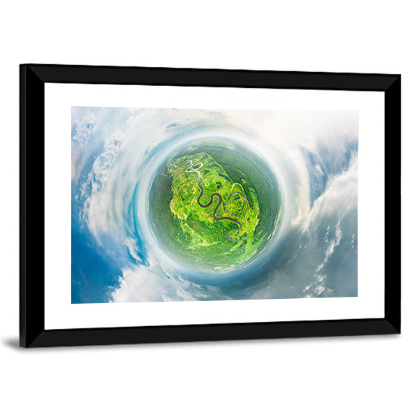 Small Planet Concept From Space Canvas Wall Art