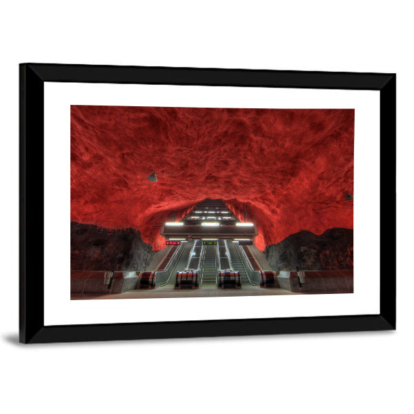 Stockholm Metro Station Interior Canvas Wall Art