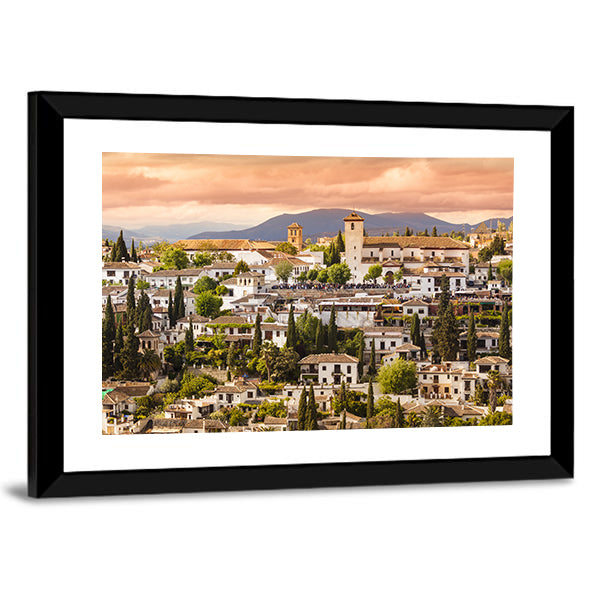 Sunset Over Granada Canvas Wall Art