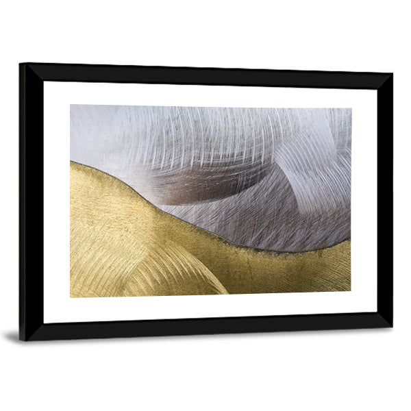 Gold and Silver Abstract Waves Canvas Wall Art