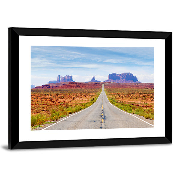 U.s. Route 163 Through Monument Valley Canvas Wall Art