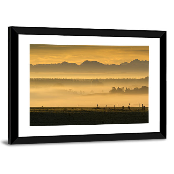 Sunrise Over The Alps In Bavaria Germany Canvas Wall Art