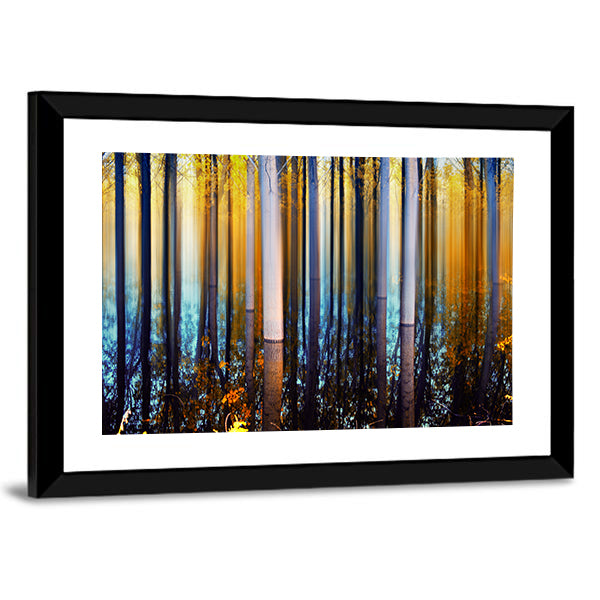 Forest In Autumn Abstract Canvas Wall Art