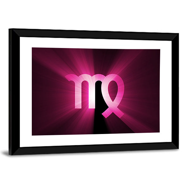 Radiant Virgo Zodiac Symbol Canvas Wall Art