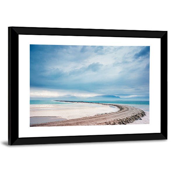 Dead Sea Coastline with Jordan Mountains Canvas Wall Art