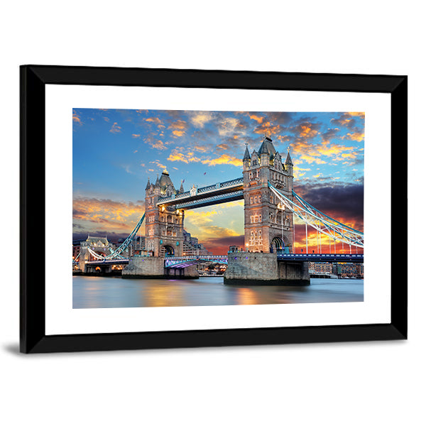 Tower Bridge at Sunset, London Canvas Wall Art
