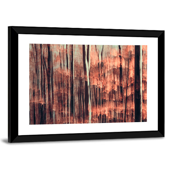 Autumnal Forest Motion Blur Canvas Wall Art