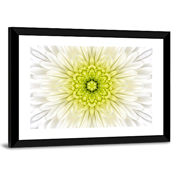 White Mandala Concentric Flower Canvas Wall Art