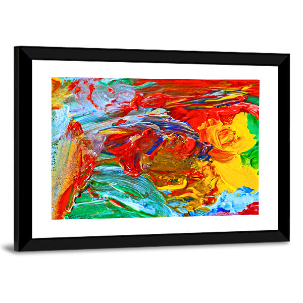 Oil Brushstrokes Abstract Painting Canvas Wall Art