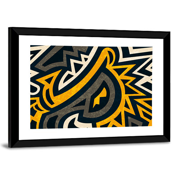 Seamless African Geometric Pattern Canvas Wall Art