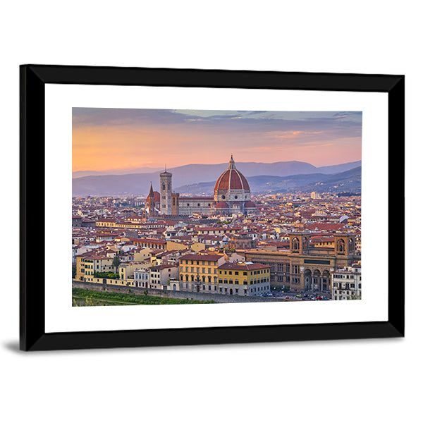 Florence City At Sunset Canvas Wall Art