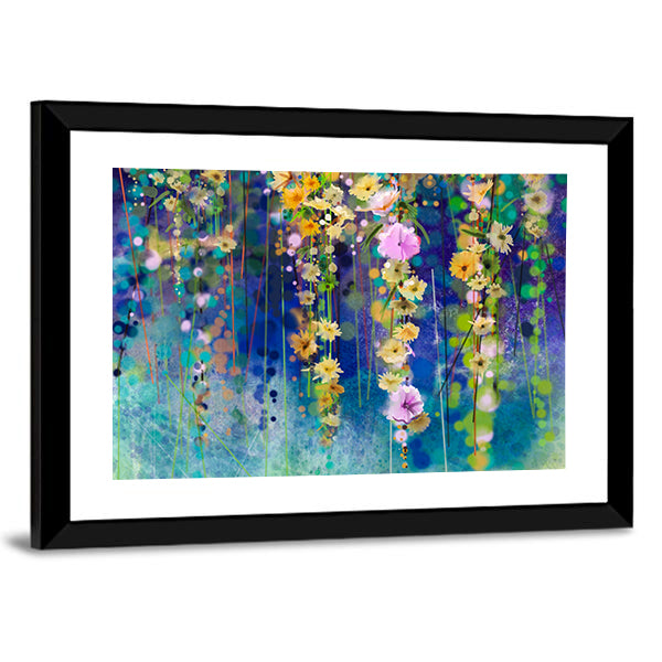Spring Floral Field Abstract Canvas Wall Art