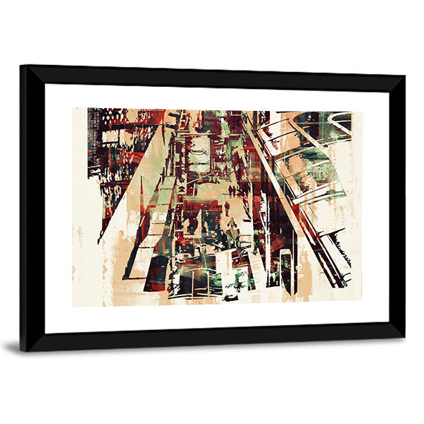 Crowded Urban Cityscape Canvas Wall Art