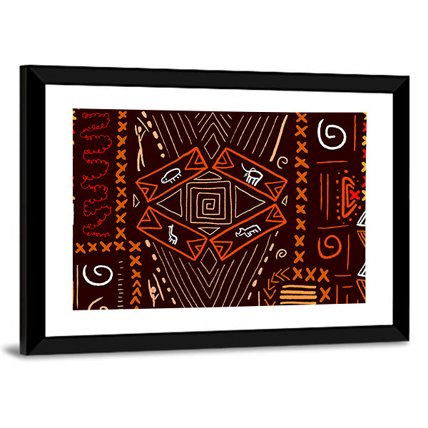 African Aboriginal Tribal Design Canvas Wall Art