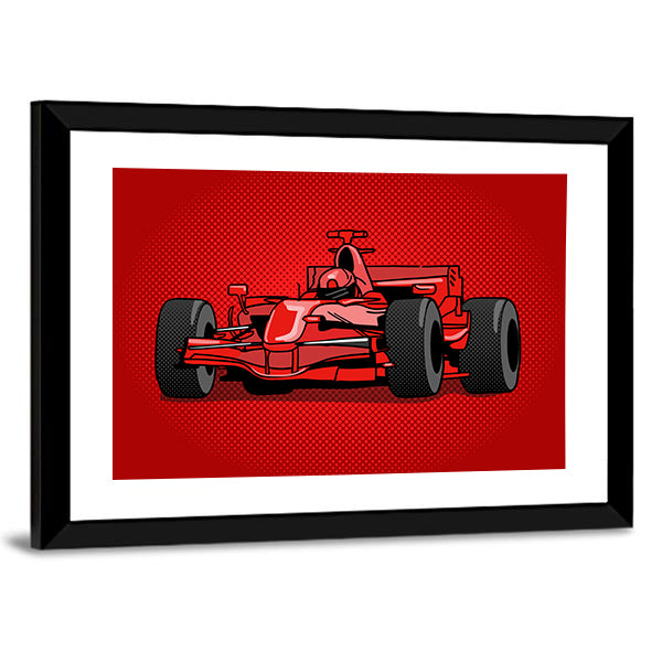 Red Pop Racing Car Canvas Wall Art