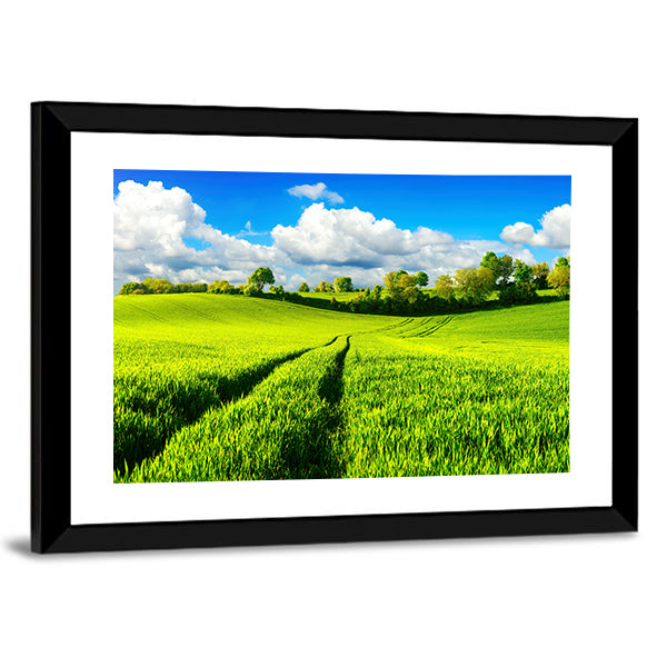 Idyllic Green Fields Canvas Wall Art