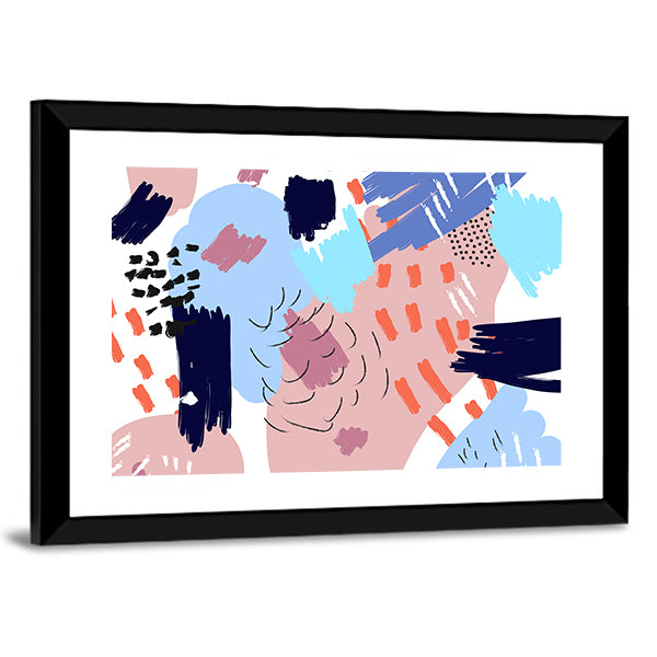 Memphis Style Abstract Collage Canvas Wall Art