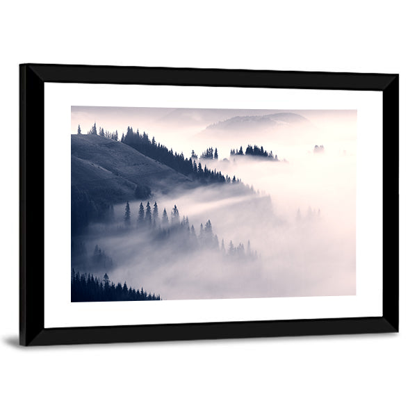 Foggy Carpathians In Ukraine Canvas Wall Art