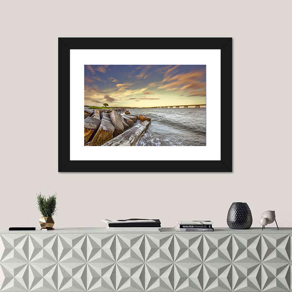 Two Bridges Between Amelia Island and Big Talbot Island Canvas Wall Art