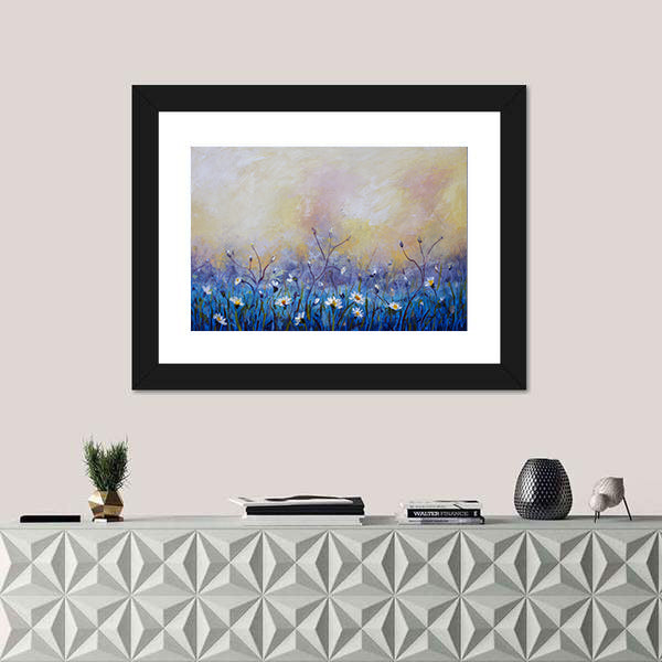 Abstract Daisy Meadow at Dawn Canvas Wall Art