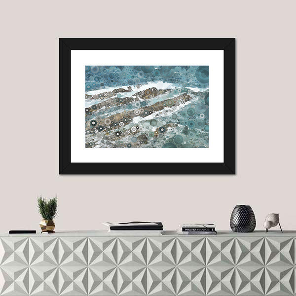 Mosaic Ocean Wave Texture Canvas Wall Art