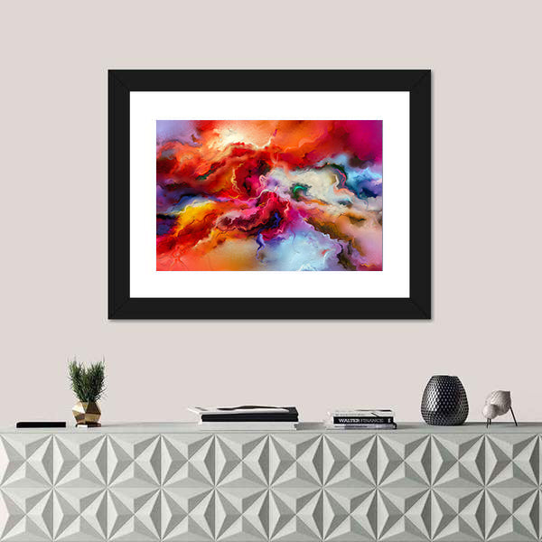 Colorful Hand Drawn Brush Stroke Abstract Canvas Wall Art