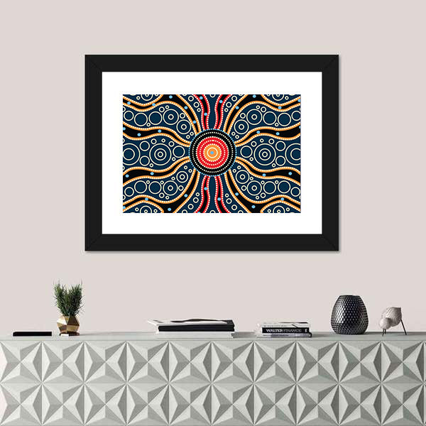 Blue Mandala Connection Canvas Wall Art
