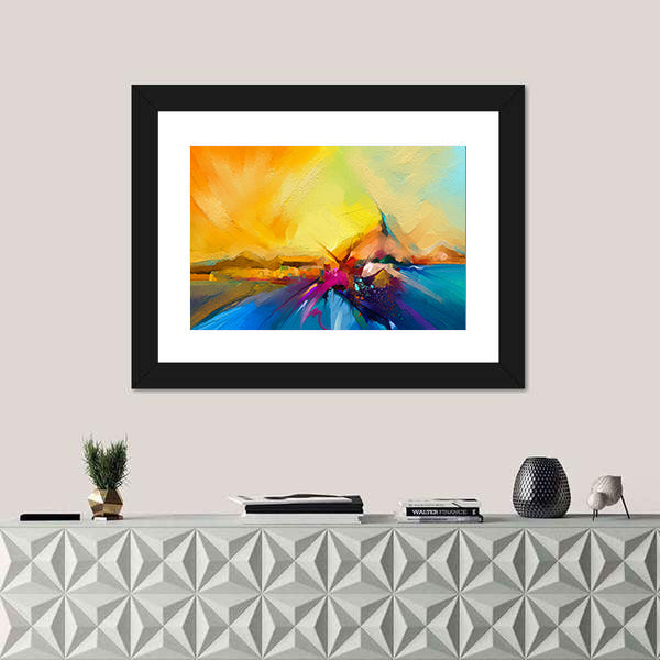 Sail on Sea Abstract Landscape Canvas Wall Art