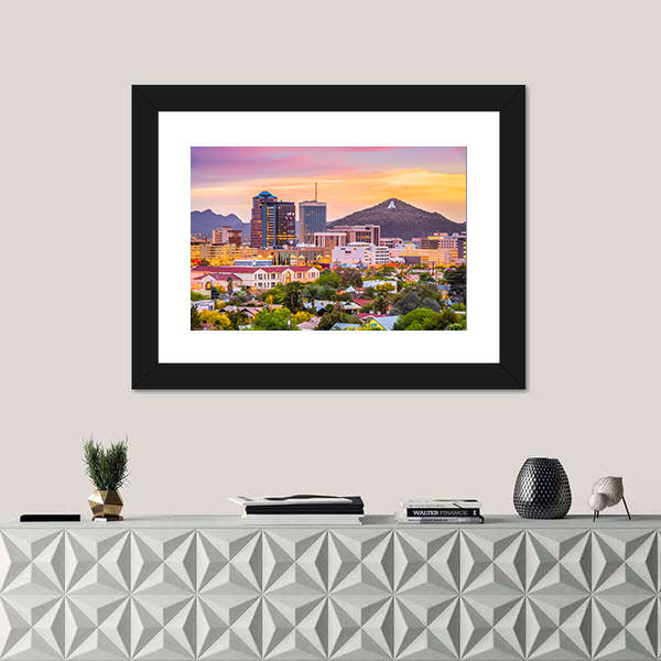 Tucson Skyline In Arizona Canvas Wall Art