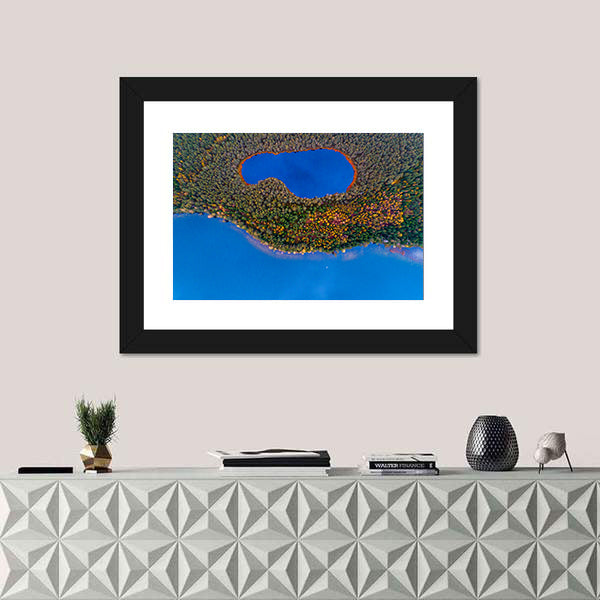 Two Lakes In Lithuanian Forest Canvas Wall Art