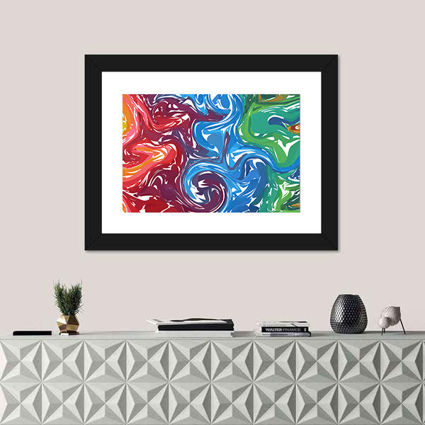Vibrant Fluid Shapes Composition Canvas Wall Art
