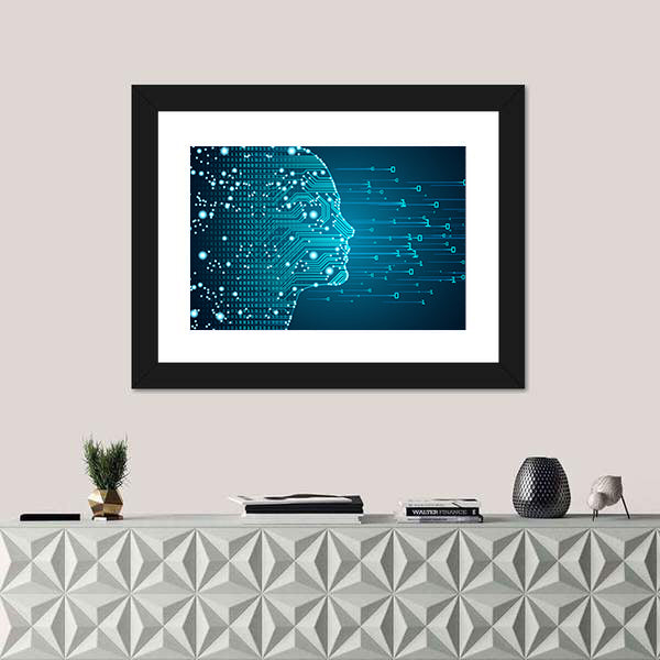 Ai Circuitry Silhouette Canvas Wall Art