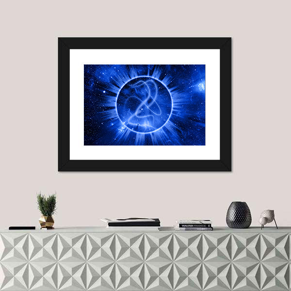 Mystical Celestial Circle Abstract Canvas Wall Art