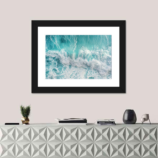 Aerial View Of The Ocean Wave Canvas Wall Art