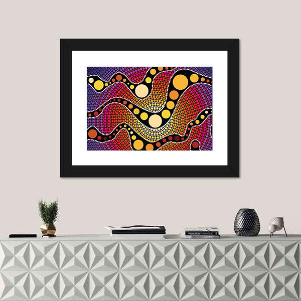Colorful Dot Connection Canvas Wall Art