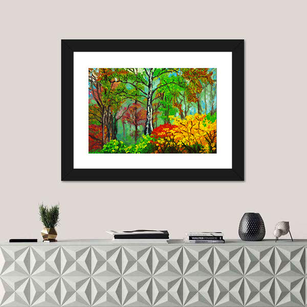 Birch Forest Oil Painting Canvas Wall Art