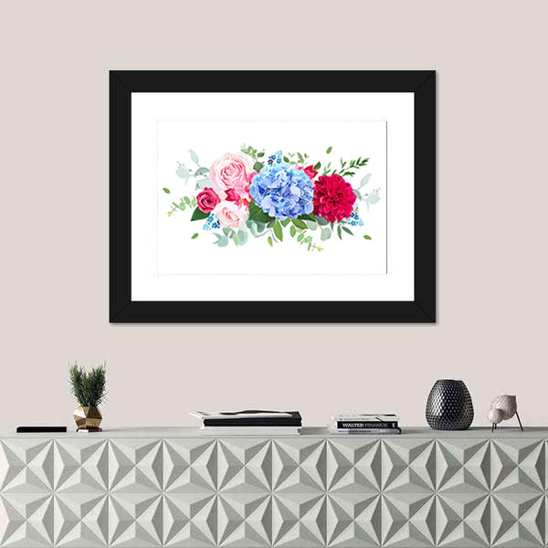 Summer Wedding Floral Bouquet Canvas Wall Art