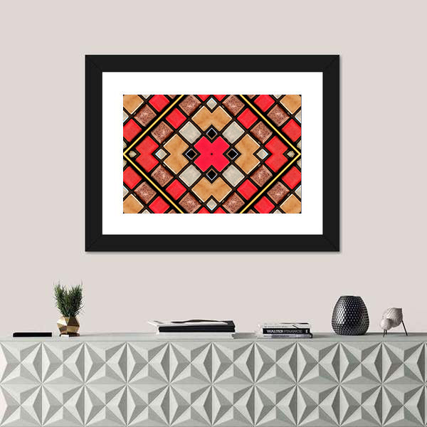 Small Cubic Tile Mosaic Canvas Wall Art