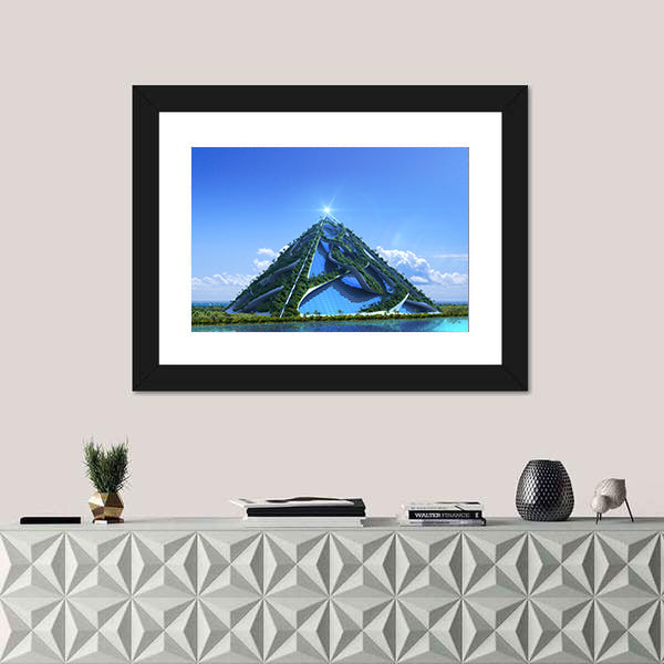 3D Glass Pyramid Canvas Wall Art