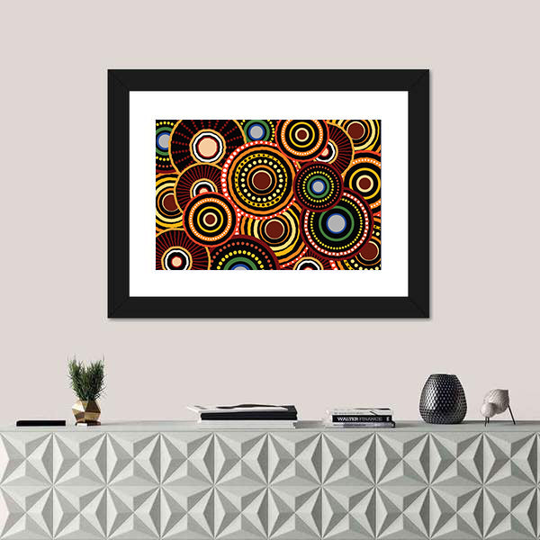 Concentric Dotted Circle Pattern Canvas Wall Art