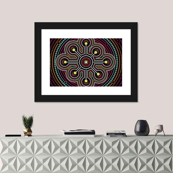 Aboriginal Dot Mandala Design Canvas Wall Art