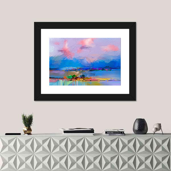 Colorful Sky Abstract Landscape Canvas Wall Art