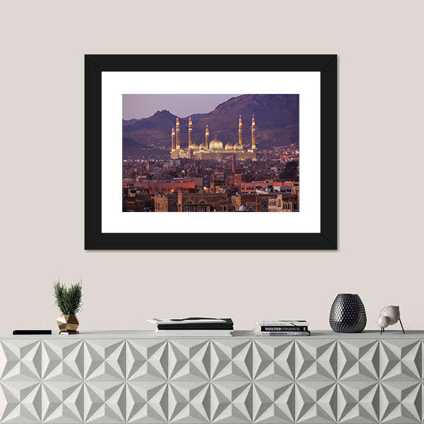 Al Saleh Mosque In Sanaa Yemen Canvas Wall Art