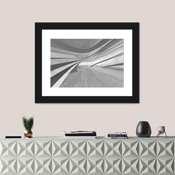 3D Empty Dark Room Canvas Wall Art